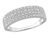 1/5 Carat (ctw) Diamond Pave Anniversary Band Ring in Sterling Silver